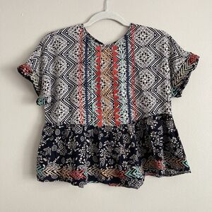 Altar'd State Multicolor Patterned Blouse